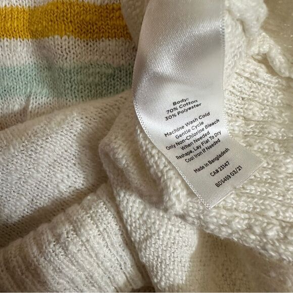 Talbots Plus Women's Striped Crew Neck Sweater 2X White‎ Multicolor Cotton Blend - Picture 6 of 7